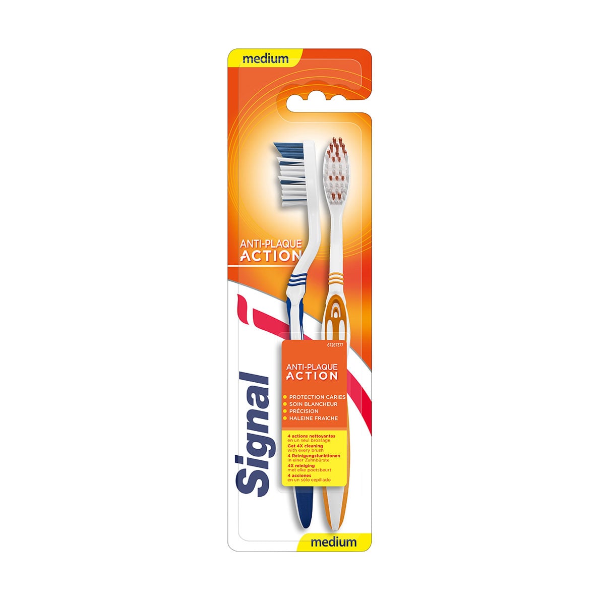 Набір зубних щіток Signal Anti-Plaque Toothbrush середньої жорсткості, 2 шт